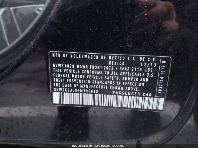 3VW2K7AJ9EM399818 Volkswagen Jetta 2.0l S