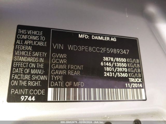 WD3PE8CC2F5989347 Mercedes-Benz Sprinter 2500 High Roof