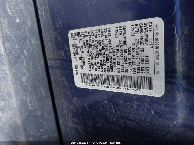 Nissan ROGUE SV 2017 JN8AT2MT7HW142354 Image 9