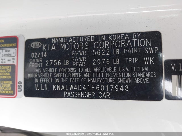 KIA K900 Luxury 2015 KNALW4D41F6017943 Image 9