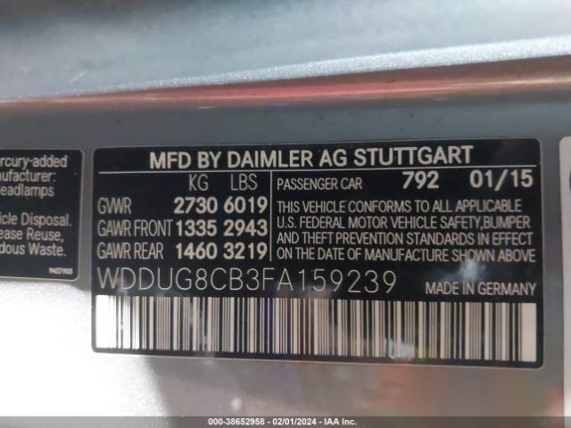 WDDUG8CB3FA159239 Mercedes-Benz S 550