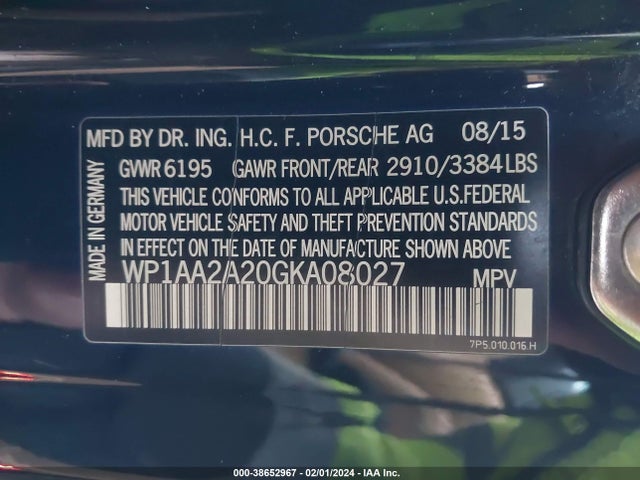 2016 PORSCHE CAYENNE WP1AA2A20GKA08027 Photo 8