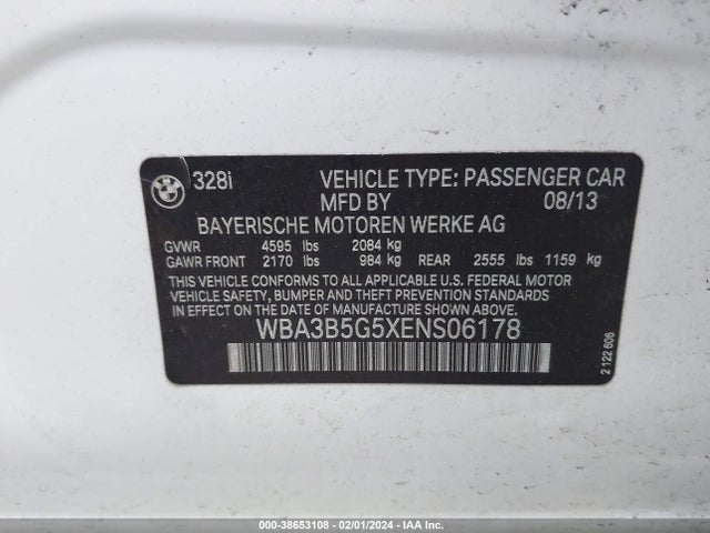 WBA3B5G5XENS06178 BMW 328i Xdrive
