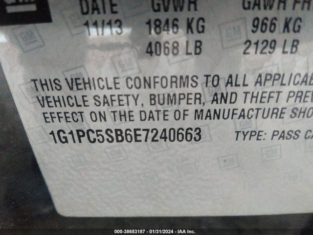 Chevrolet Cruze 1lt Auto 2014 1G1PC5SB6E7240663 Image 9