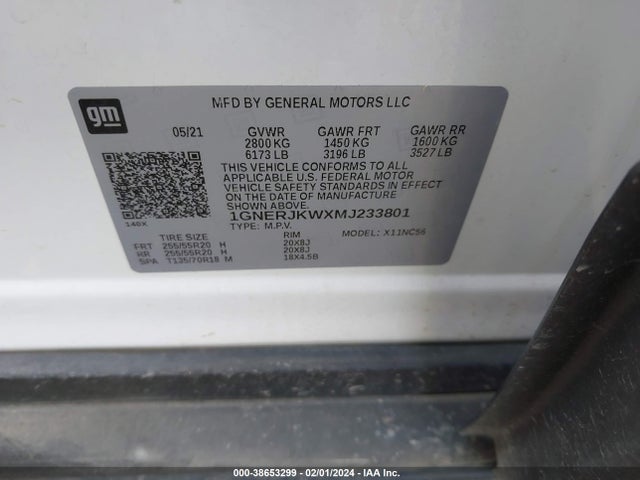 1GNERJKWXMJ233801 Chevrolet lfy