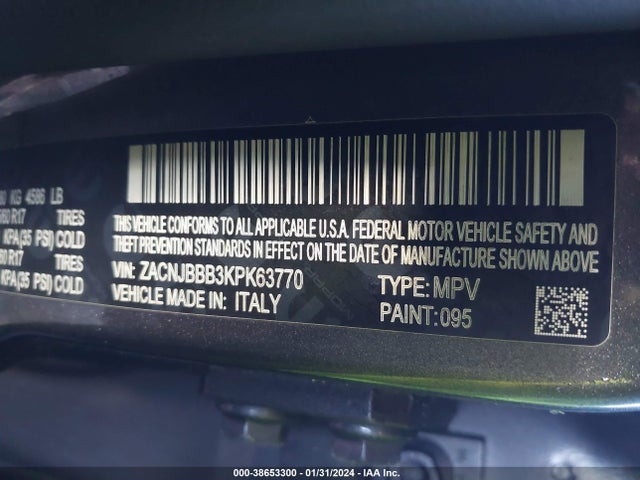 ZACNJBBB3KPK63770 Jeep Renegade Latitude 4x4