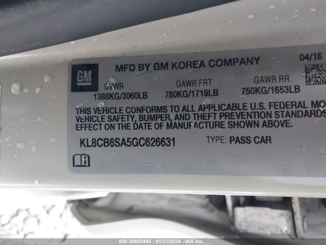 Chevrolet Spark Ls Cvt 2016 KL8CB6SA5GC626631 Image 9