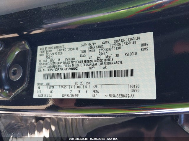 Ford F-150 Xl 2019 1FTEW1CP7KKE29002 Image 9