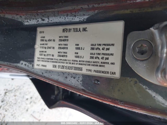 Tesla Model 3 Long Range/mid Range/standard Range/standard Range Plus 2019 5YJ3E1EA2KF300956 Image 9