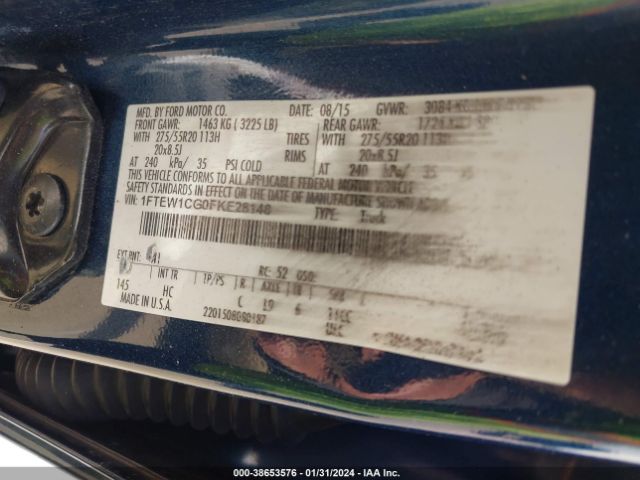 1FTEW1CG0FKE28148 Ford F-150 Lariat