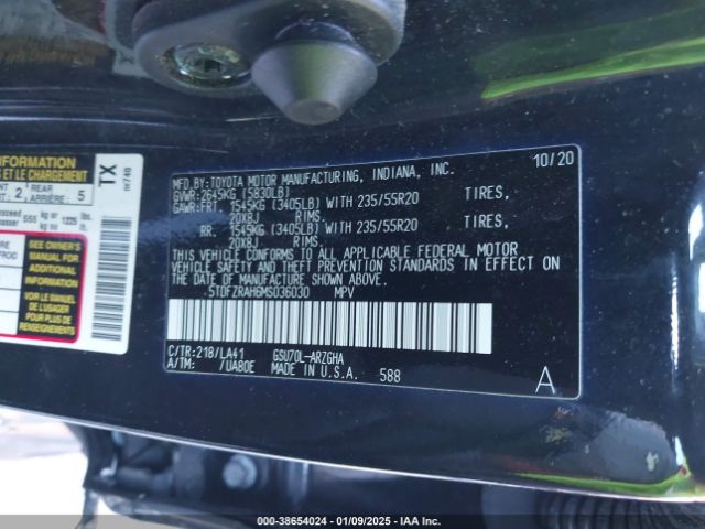 5TDFZRAH6MS036030 Toyota Highlander Platinum