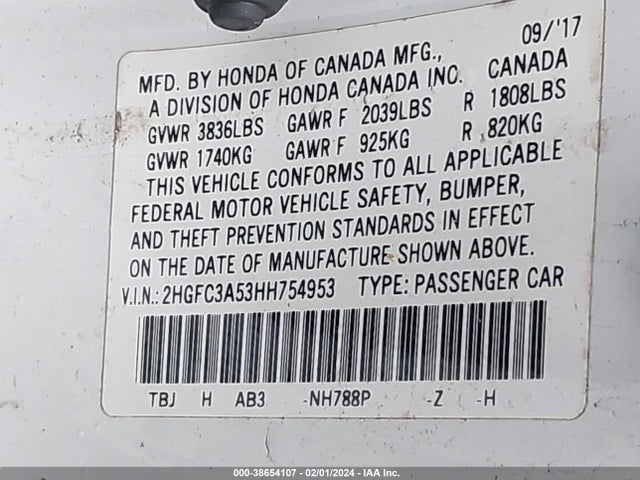 Honda CIVIC SI 2017 2HGFC3A53HH754953 Image 9