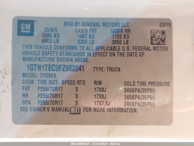 1GTN1TEC9FZ903341 GMC SIERRA 1500