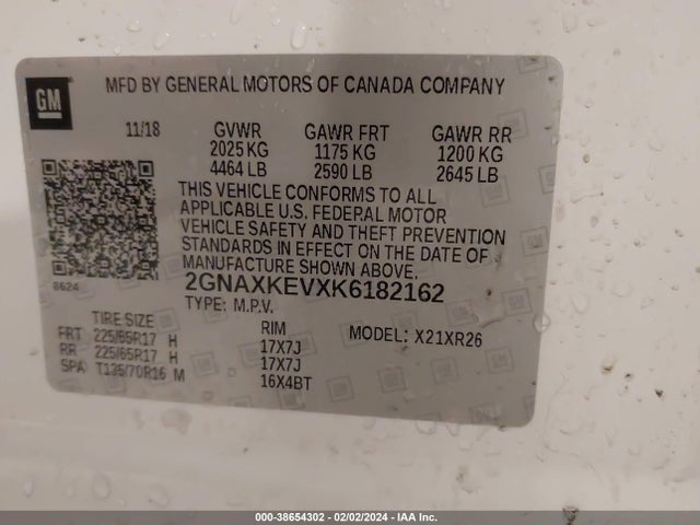 Chevrolet EQUINOX LT 2019 2GNAXKEVXK6182162 Image 9