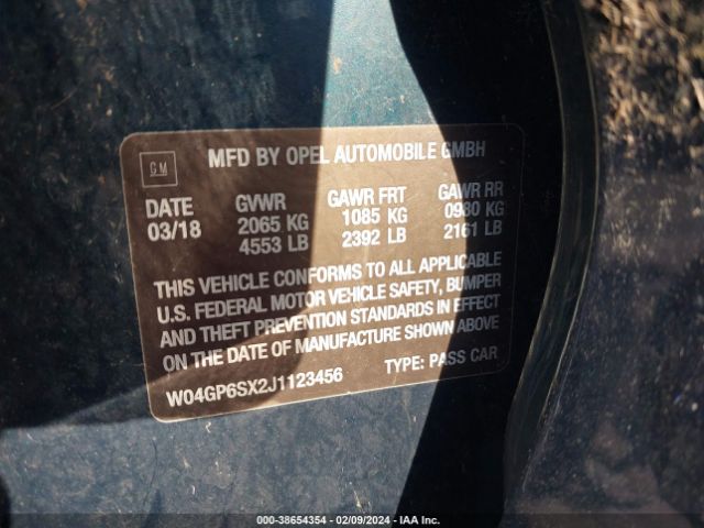 W04GP6SX2J1123456 Buick Regal Sportback Essence