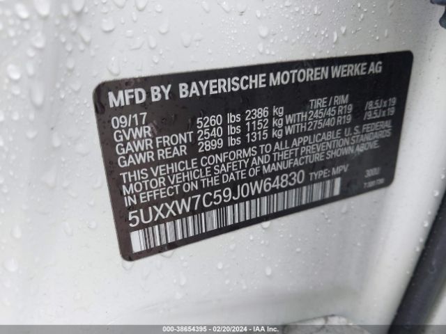 5UXXW7C59J0W64830 BMW X4 M40i