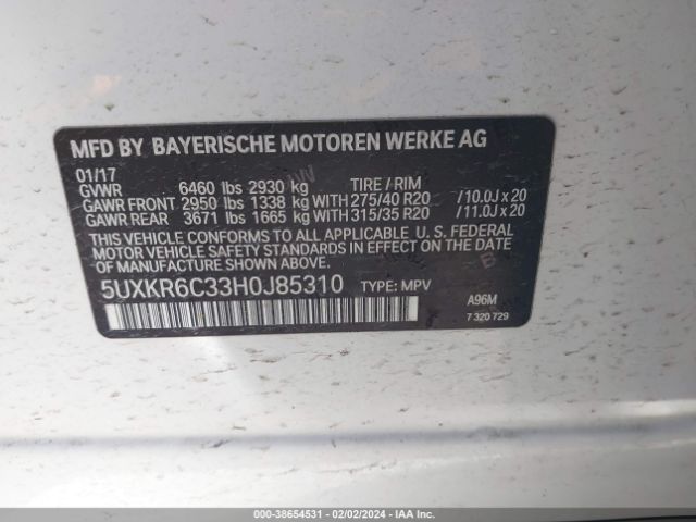5UXKR6C33H0J85310 BMW X5 Xdrive50i