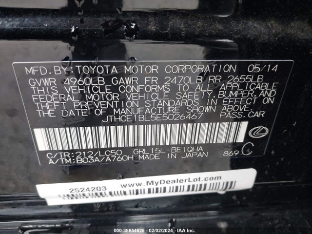 JTHCE1BL5E5026467 Lexus GS 350