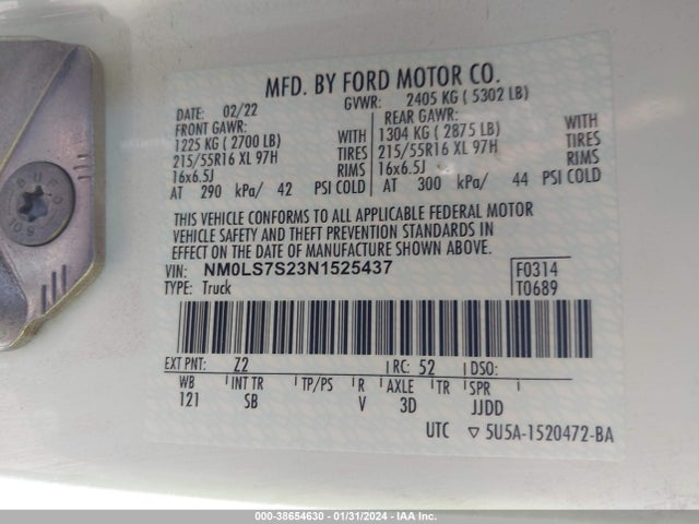Ford Transit Connect Xl 2022 NM0LS7S23N1525437 Image 9