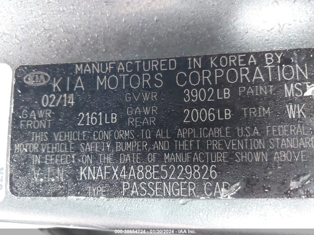 KIA FORTE EX 2014 KNAFX4A88E5229826 Image 9