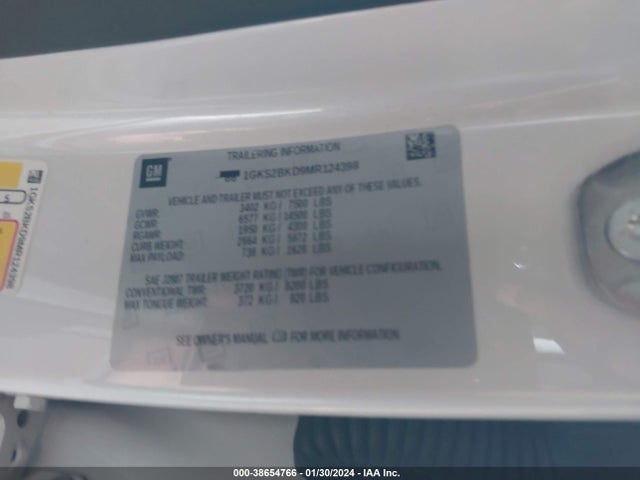 GMC Yukon 4wd Slt 2021 1GKS2BKD9MR124398 Image 9