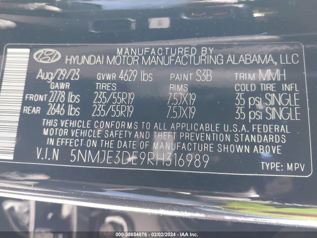 Hyundai Tucson Limited 2024 5NMJE3DE9RH316989 Image 9