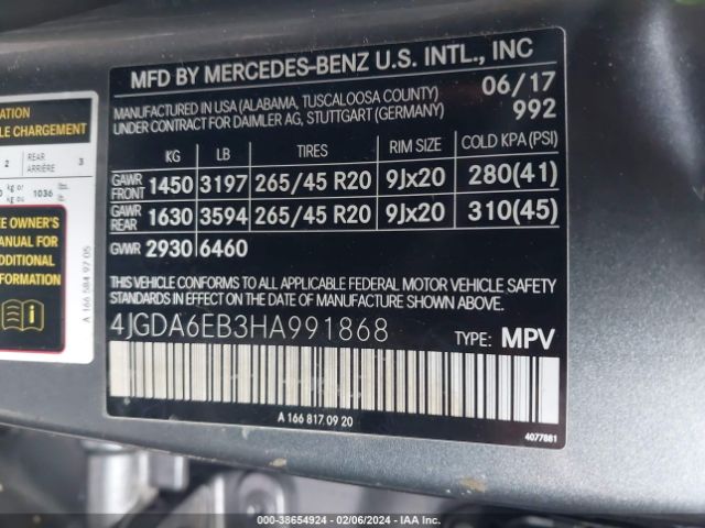 2017 MERCEDES-BENZ AMG GLE 43 4JGDA6EB3HA991868 Photo 8