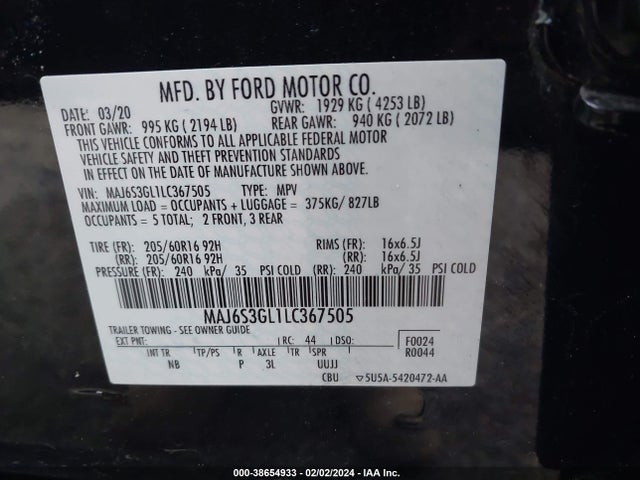 Ford Ecosport Se 2020 MAJ6S3GL1LC367505 Image 9