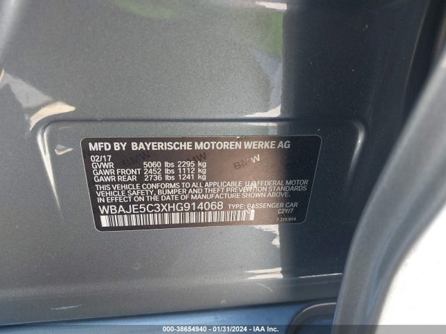 BMW 540I 2017 WBAJE5C3XHG914068 Image 9