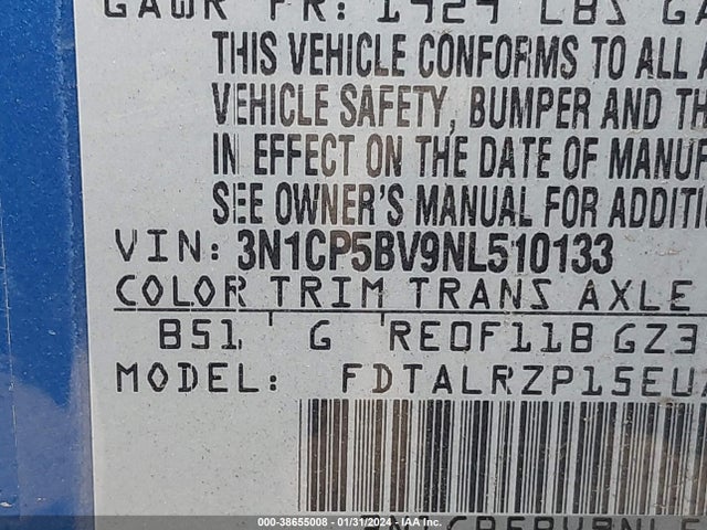 Nissan Kicks S Xtronic Cvt 2022 3N1CP5BV9NL510133 Image 9