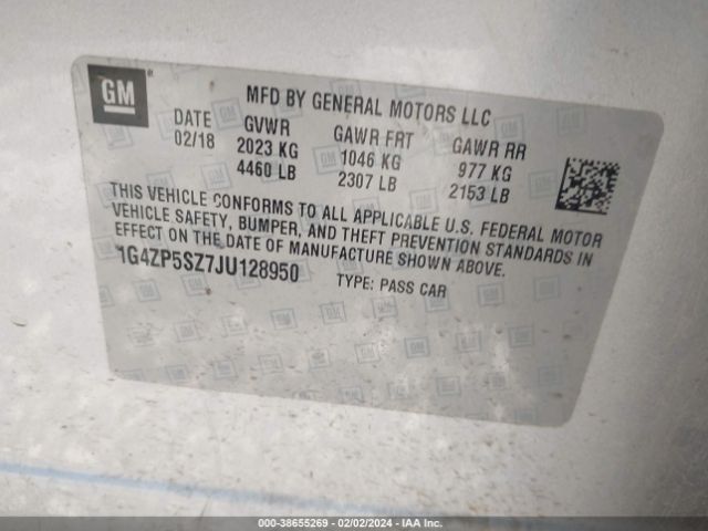 1G4ZP5SZ7JU128950 Buick Lacrosse Essence