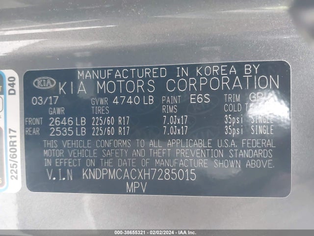KIA Sportage Lx 2017 KNDPMCACXH7285015 Image 9