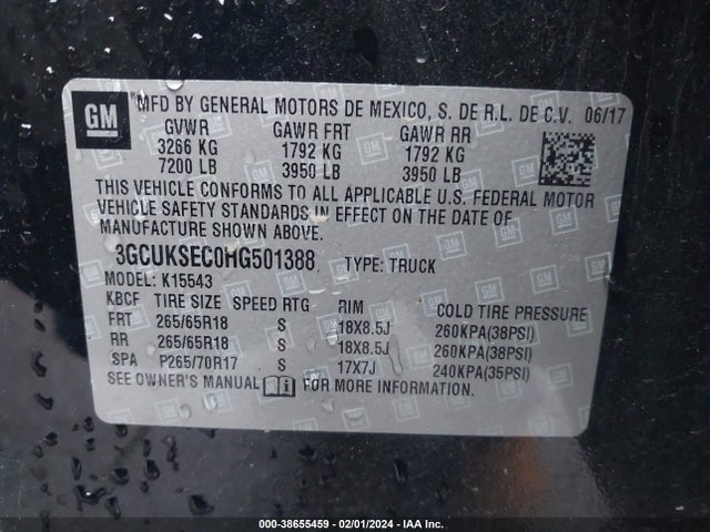 Chevrolet Silverado 1500 2lz 2017 3GCUKSEC0HG501388 Image 9