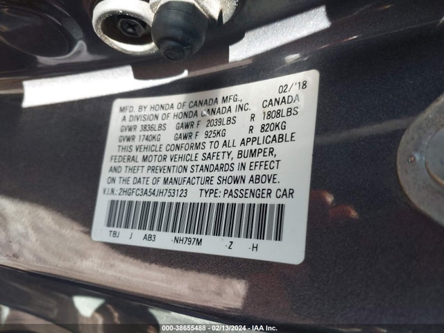 Honda CIVIC SI 2018 2HGFC3A54JH753123 Image 9