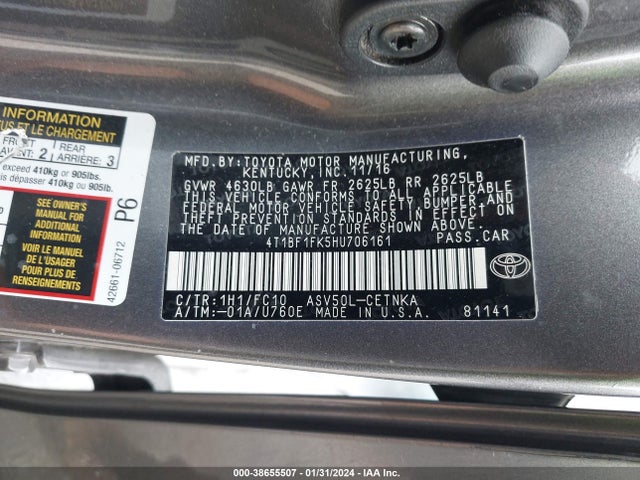 Toyota CAMRY LE 2017 4T1BF1FK5HU706161 Image 9