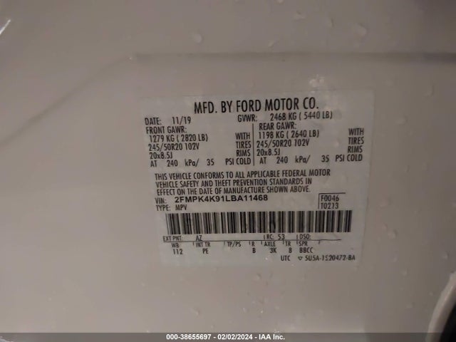 Ford Edge Titanium 2020 2FMPK4K91LBA11468 Image 9