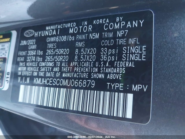 Genesis Gv80 3.5t Awd 2021 KMUHCESC0MU066879 Image 9