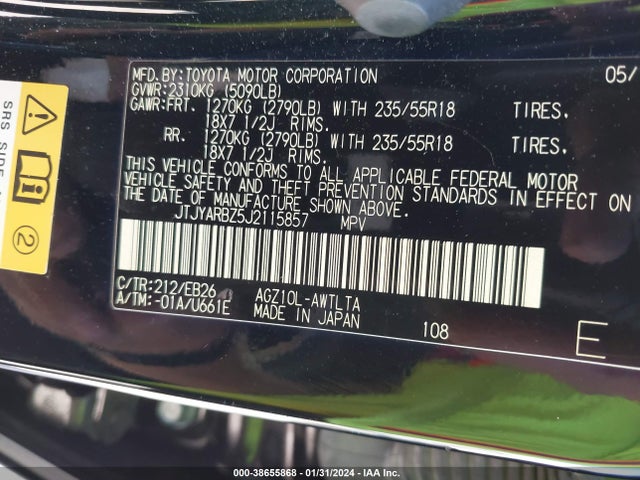 JTJYARBZ5J2115857 Lexus Nx 300 F Sport