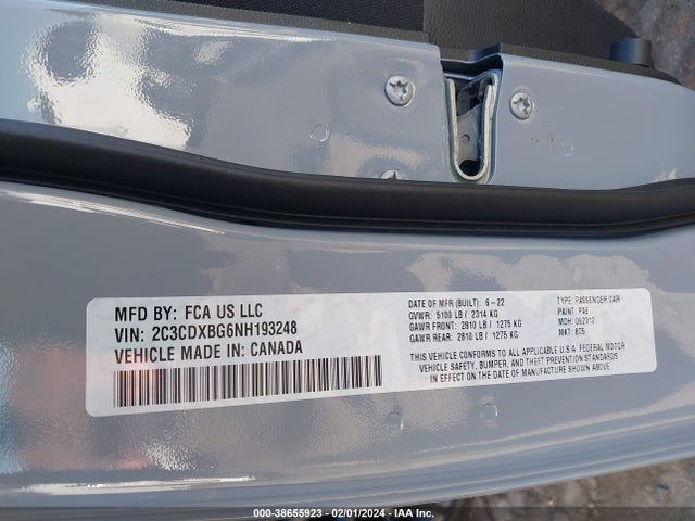 Dodge Charger Sxt Rwd 2022 2C3CDXBG6NH193248 Image 9