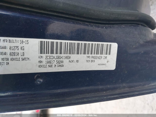 Dodge Charger Sxt 2016 2C3CDXJG8GH110830 Image 9