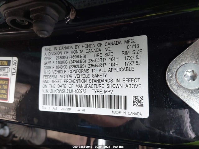 Honda CR-V LX 2018 2HKRW5H31JH406973 Image 9