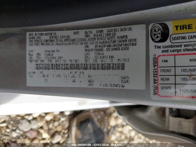 Ford FIESTA SE 2016 3FADP4BJ6GM180589 Image 9