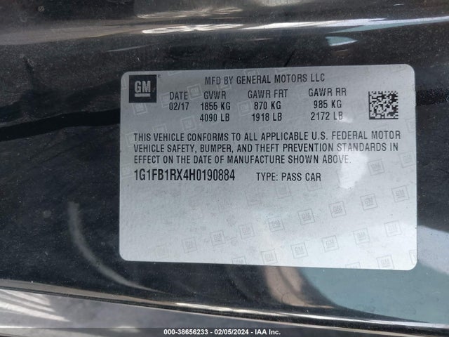 Chevrolet Camaro 1lt 2017 1G1FB1RX4H0190884 Image 9