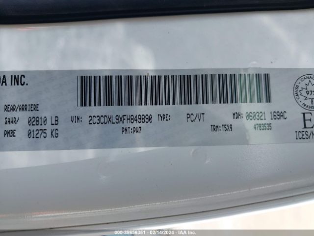 2C3CDXL9XFH849890 Dodge Charger Srt Hellcat