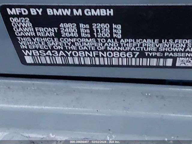 2022 BMW M3 WBS43AY08NFN08667 Photo 8