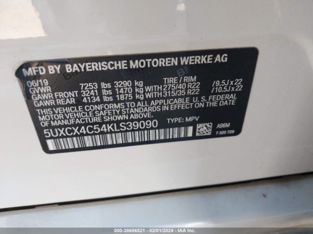 5UXCX4C54KLS39090 BMW X7 Xdrive50i