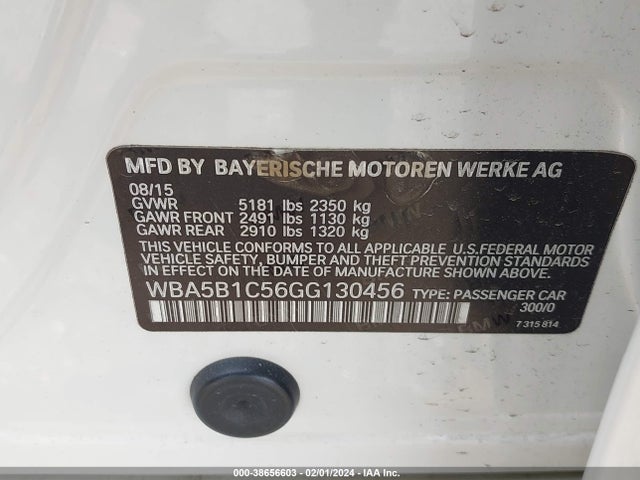 BMW 535i 2016 WBA5B1C56GG130456 Image 9