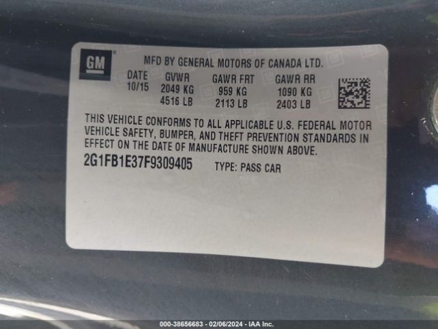 2G1FB1E37F9309405 Chevrolet Camaro 2ls