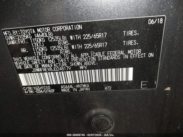 Toyota Rav4 Xle 2018 JTMRFREV8JD248179 Image 9