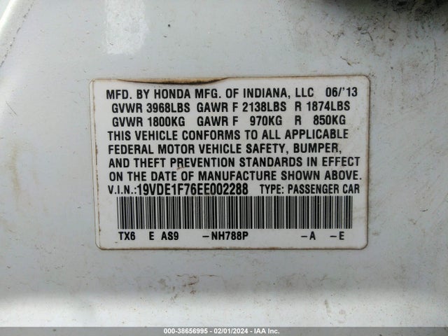 19VDE1F76EE002288 Acura Ilx 2.0l